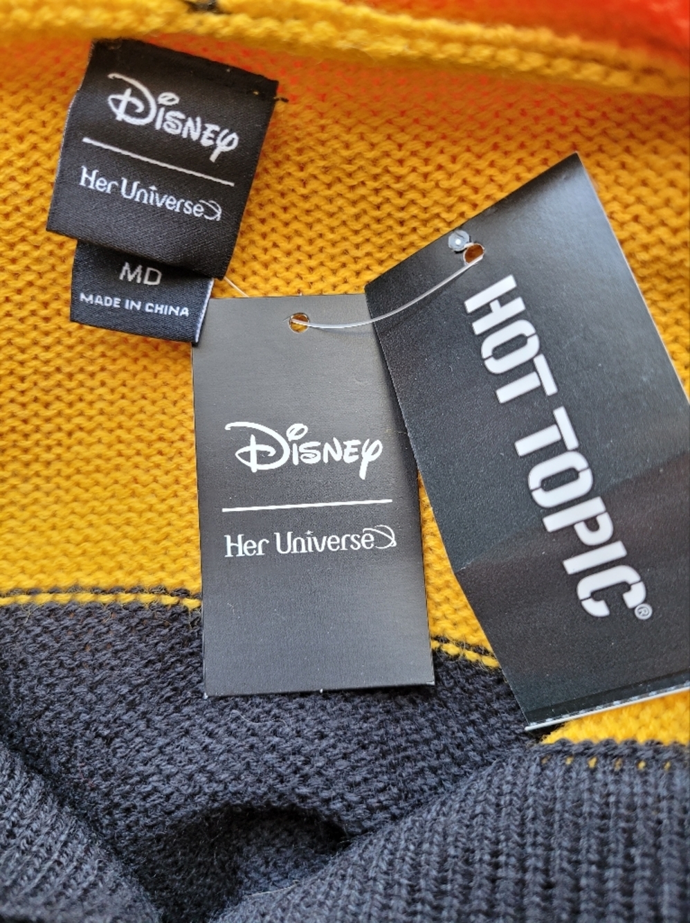 Her Universe Disney Halloween Mickey Mouse Stripe Hooded Cardigan, BNWT, Size M - Picture 8 of 9